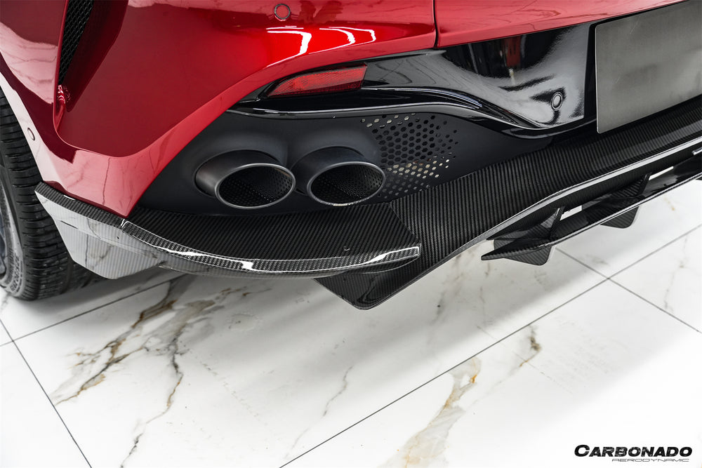 2021-2024 Aston Martin DBX 707 Style Dry Carbon Fiber Rear Bumper w & Exhaust tips