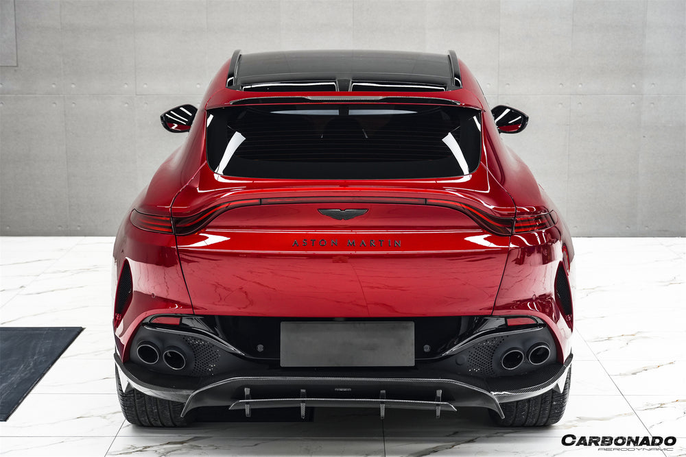 2021-2024 Aston Martin DBX 707 Style Dry Carbon Fiber Rear Bumper w & Exhaust tips - Carbonado