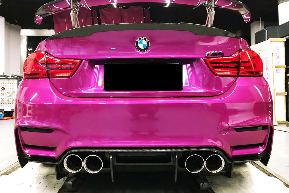 PSM Style Rear Bumper Diffuser Lip For BMW F80 M3 / F82 F83 M4 2015-2021 – Carbon Fiber Look, ABS Plastic