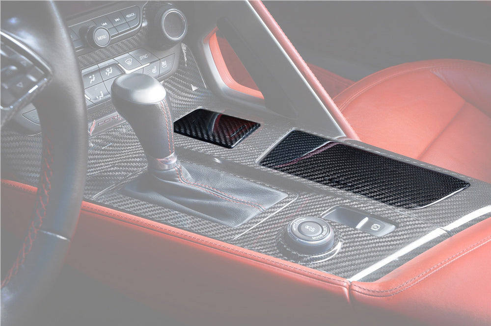 2013-2019 Corvette C7 Z06 Grandsport Dry Carbon Fiber Interior Cup Holder Cover Panel Trim