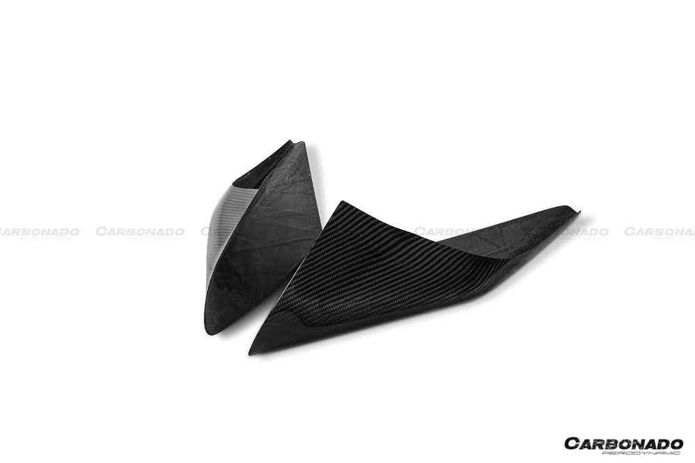 2019-2024 Ferrari F8 OEM Style Dry Carbon Fiber Side Air Intake Fins Flaps Wings