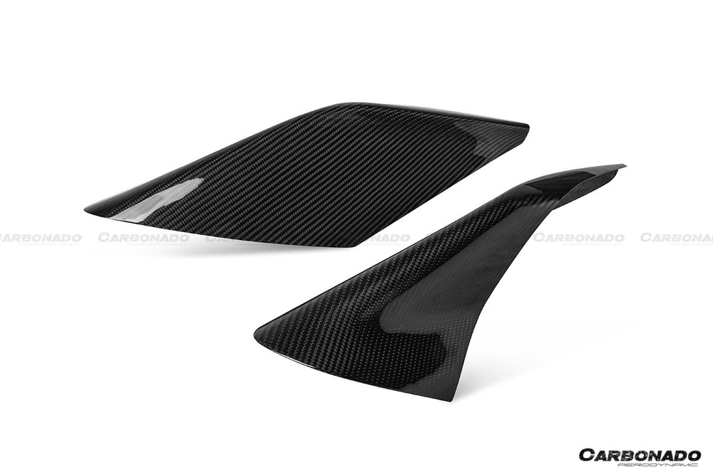 2019-2024 Ferrari F8 OEM Style Dry Carbon Fiber Side Air Intake Fins Flaps Wings