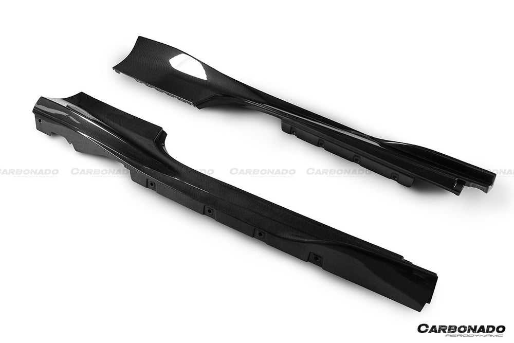 2019-2024 Ferrari F8 OEM Style Dry Carbon Fiber Side Skirts - Carbonado