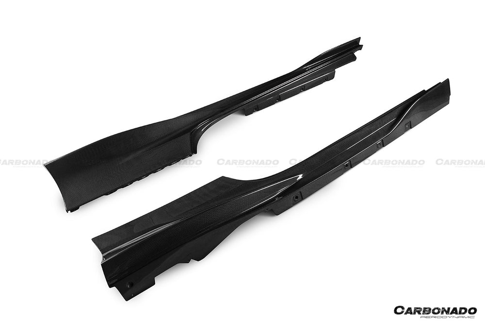 Faldones laterales de fibra de carbono seco estilo OEM Ferrari F8 2019-2024