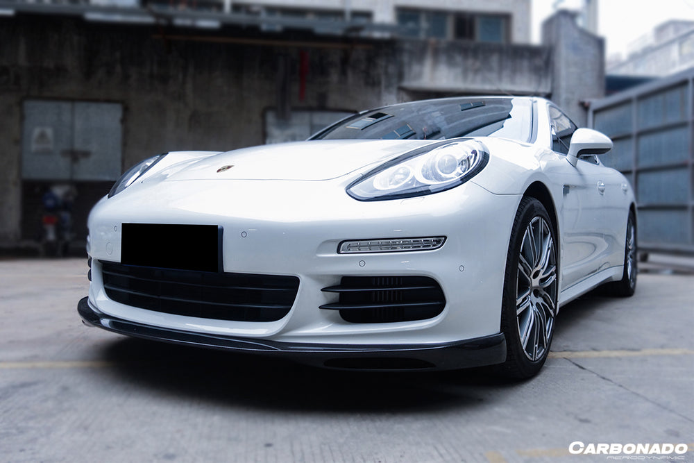 Spoiler Avant Fibre De Carbone Pour Porsche Panamera 970 (2010-2013) - Lip Spoiler Noir Brillant, Fixation Vis