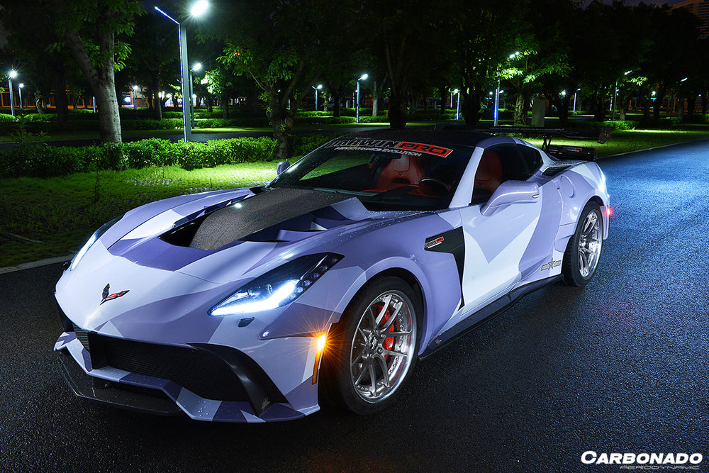 2013-2019 Corvette C7 Stingray AR Style Carbon Fiber Side Skirts Extension