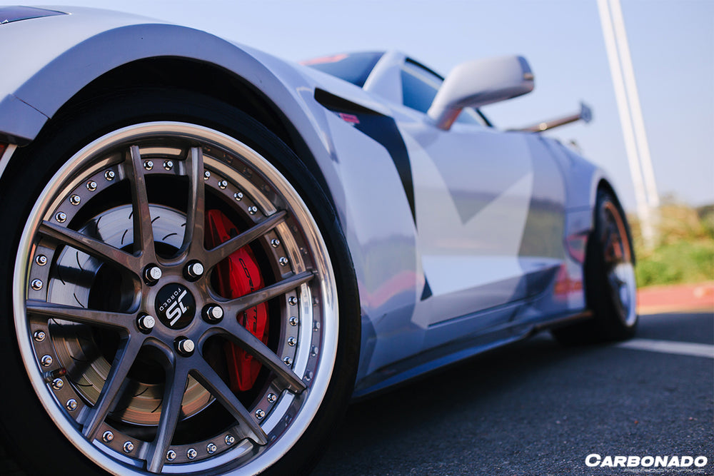 2013-2019 Corvette C7 Stingray AR Style Carbon Fiber Side Skirts Extension