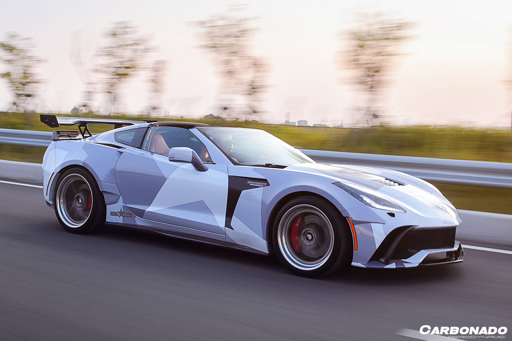 2013-2019 Corvette C7 Stingray AR Style Carbon Fiber Side Skirts Extension