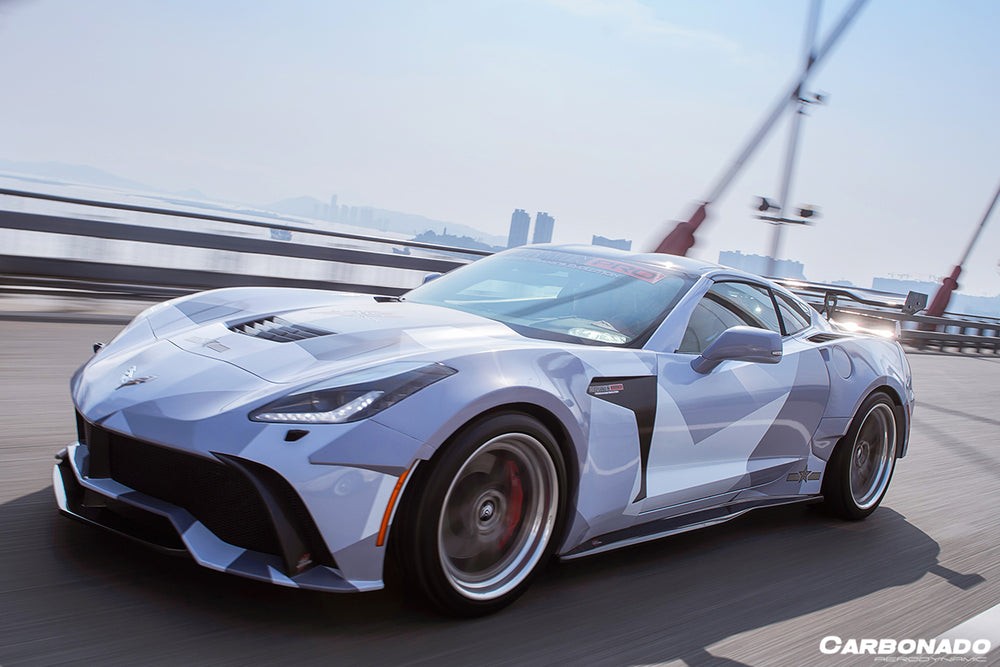 2013-2019 Corvette C7 Stingray AR Style Carbon Fiber Side Skirts Extension