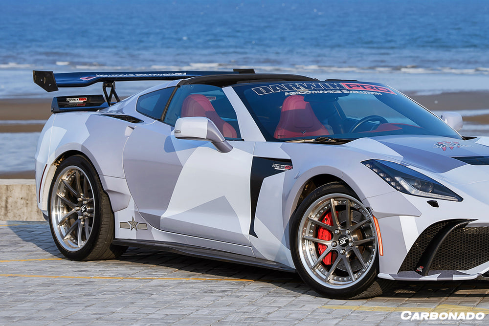 2013-2019 Corvette C7 Stingray AR Style Carbon Fiber Side Skirts Extension