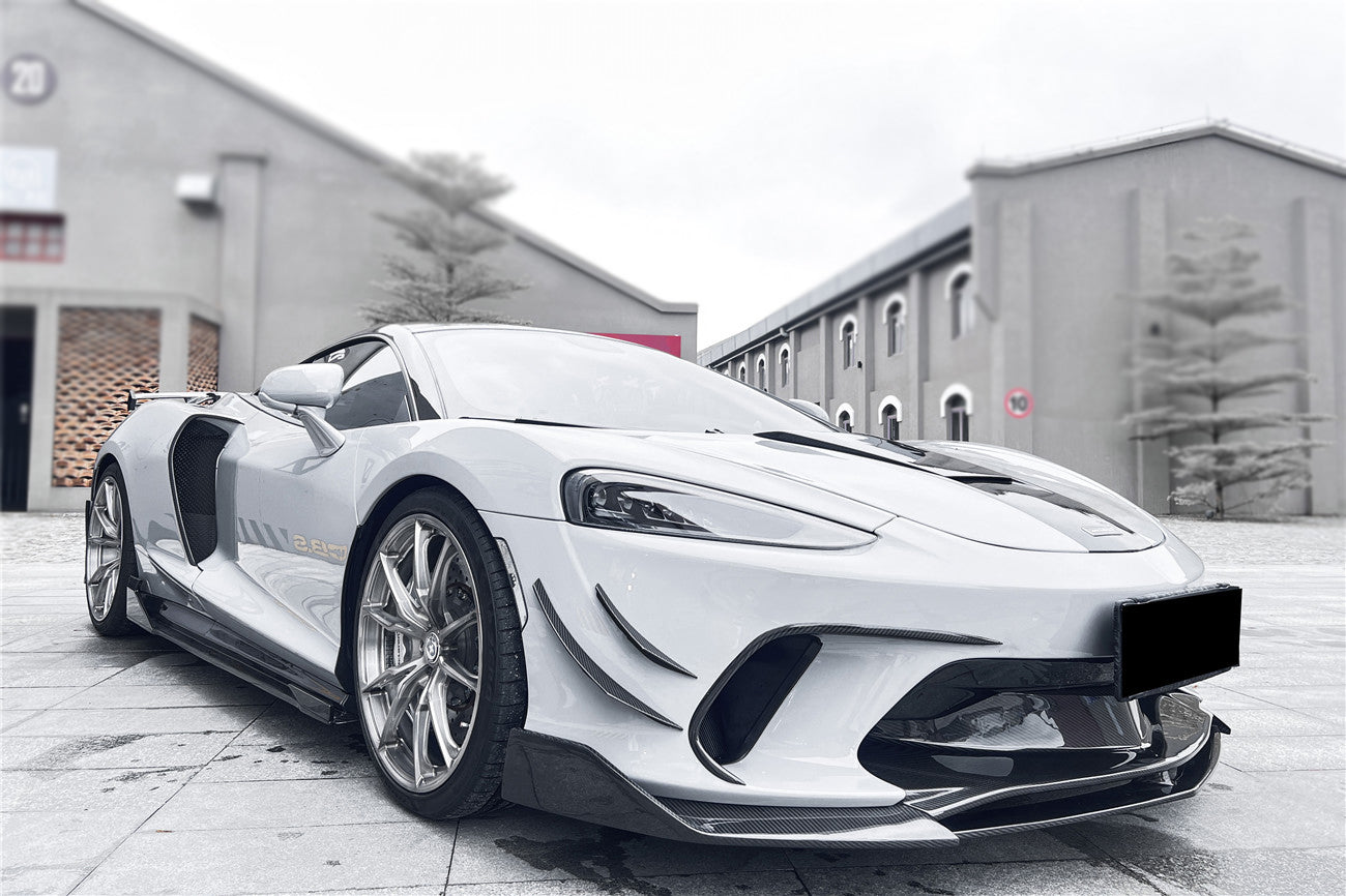 2019-2024 McLaren GT WP Style Dry Carbon Fiber Front Bumper Canards