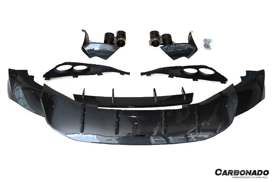 2021-2024 Aston Martin DBX 707 Style Dry Carbon Fiber Rear Bumper w & Exhaust tips