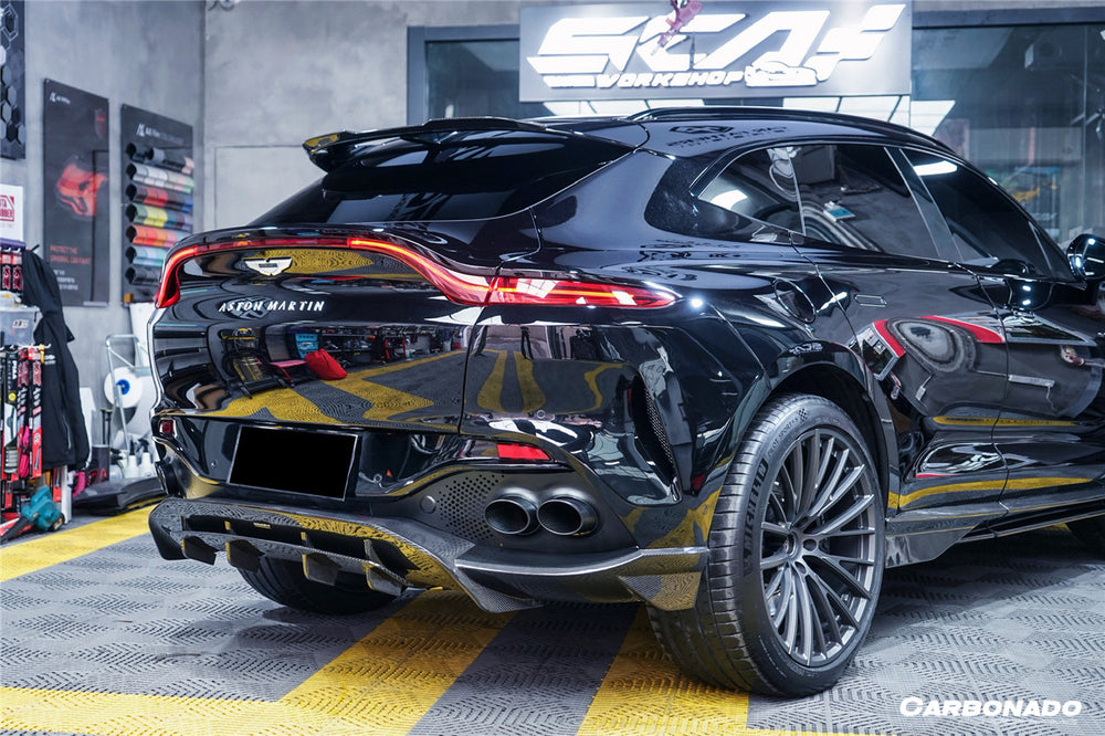 2021-2024 Aston Martin DBX 707 Style Dry Carbon Fiber Rear Bumper w & Exhaust tips