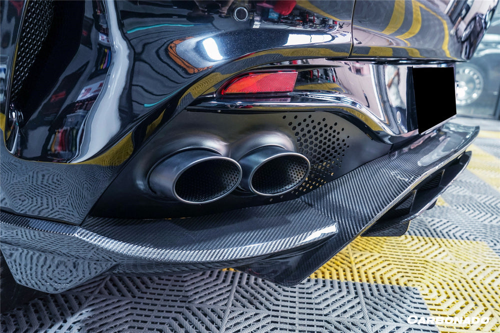 2021-2024 Aston Martin DBX 707 Style Dry Carbon Fiber Rear Bumper w & Exhaust tips
