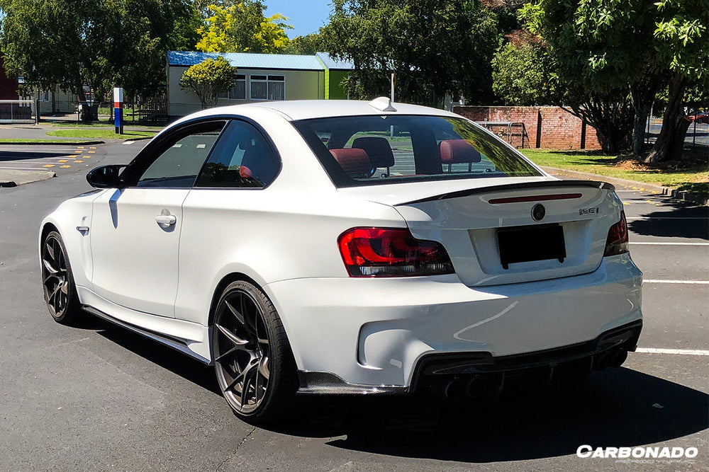 2008-2013 BMW 1M RZ Style Carbon Fiber Rear Bumper Cap Spiliter