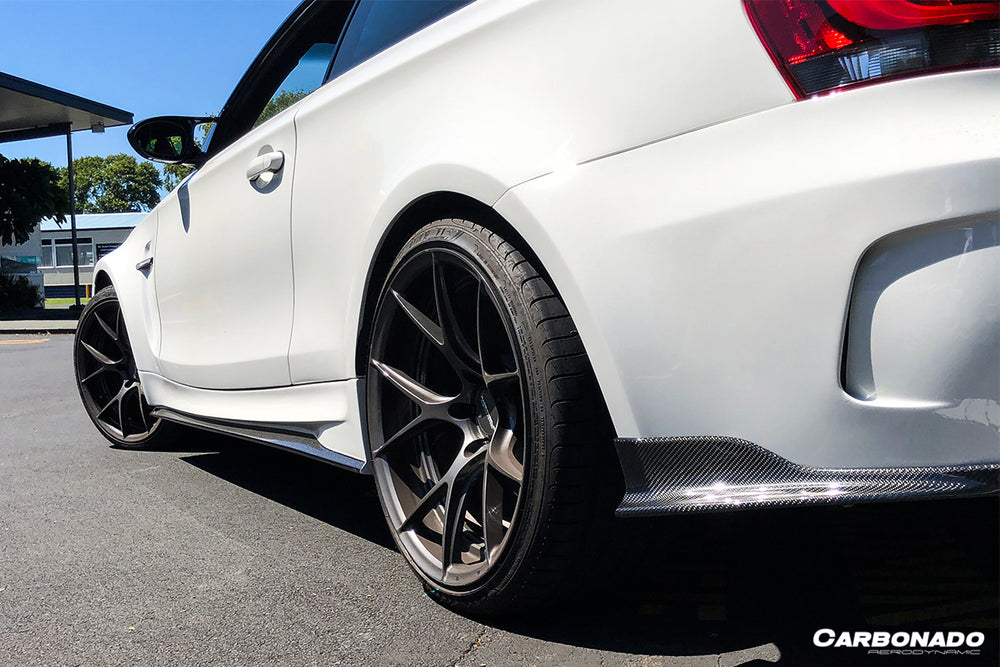 2008-2013 BMW 1M RZ Style Carbon Fiber Rear Bumper Cap Spiliter