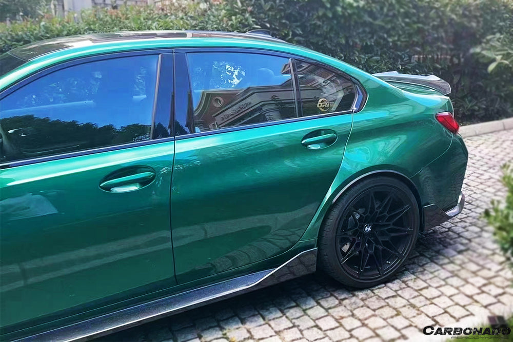 Faldones laterales de fibra de carbono estilo MP para BMW M3 G80 2021 en adelante