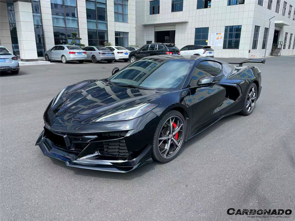 Faldón delantero de fibra de carbono con aletas para Corvette C7 Z51 Z06 Grandsport 2013-2019