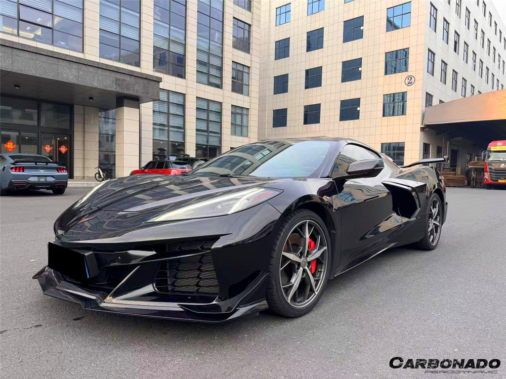 Faldón delantero de fibra de carbono con aletas para Corvette C7 Z51 Z06 Grandsport 2013-2019