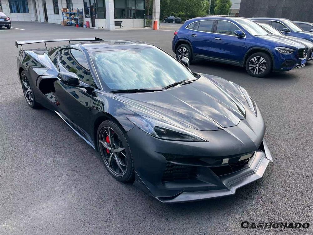 Faldón delantero de fibra de carbono con aletas para Corvette C7 Z51 Z06 Grandsport 2013-2019