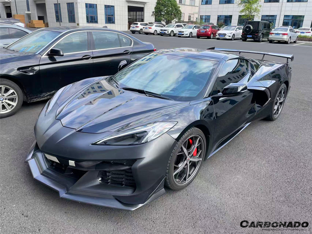 Faldón delantero de fibra de carbono con aletas para Corvette C7 Z51 Z06 Grandsport 2013-2019
