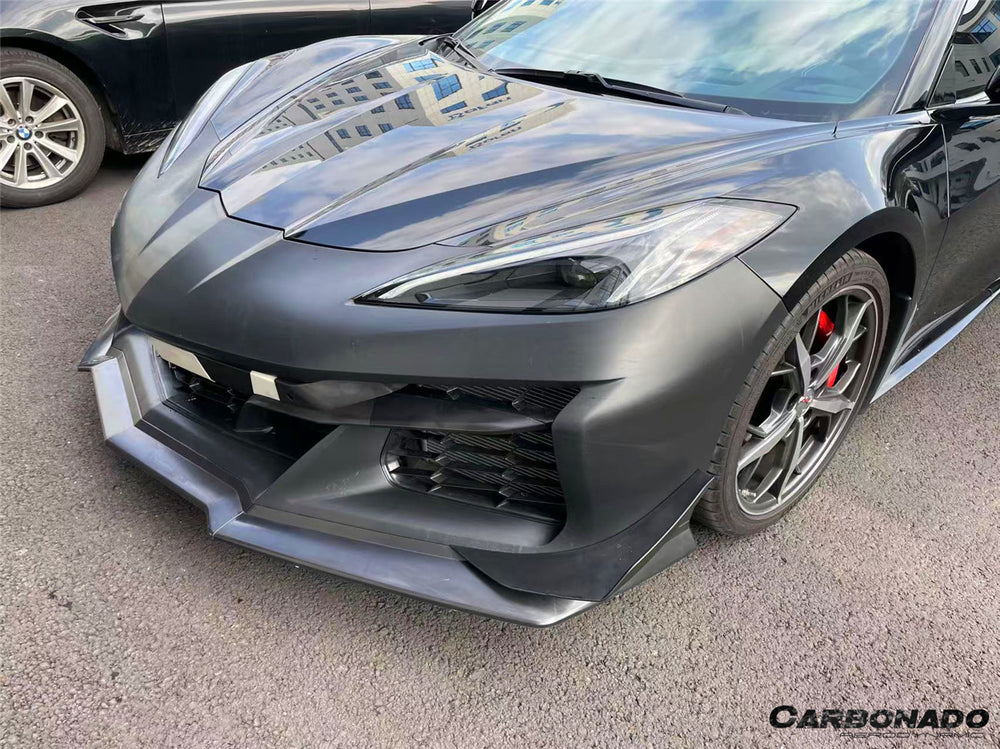 Faldón delantero de fibra de carbono con aletas para Corvette C7 Z51 Z06 Grandsport 2013-2019