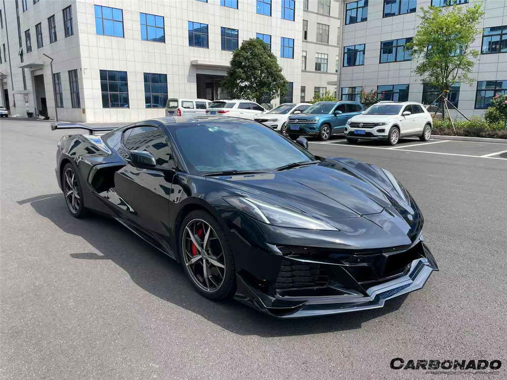 Faldón delantero de fibra de carbono con aletas para Corvette C7 Z51 Z06 Grandsport 2013-2019