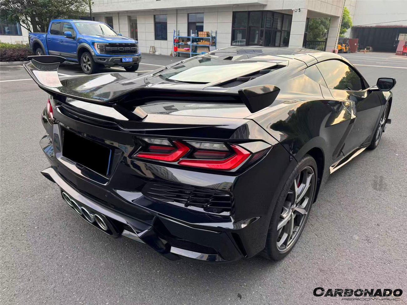 C8 Rear End 2020-2026 Corvette C8 Stingray Z06 Style Rear Bumper with Exhaust System