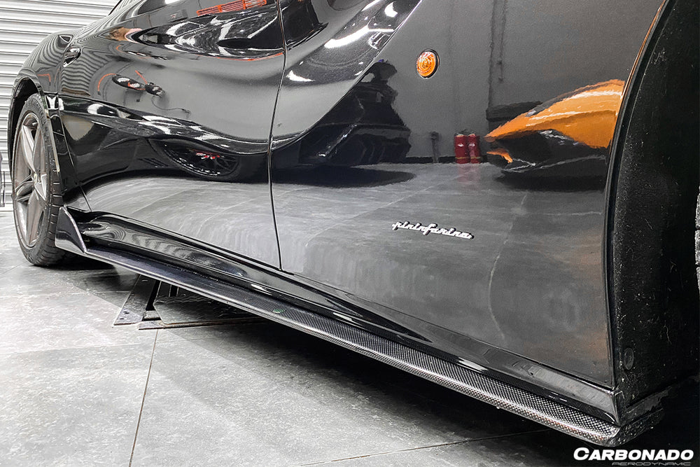 Faldones laterales de fibra de carbono estilo DC para Ferrari F12 Berlinetta 2012-2017