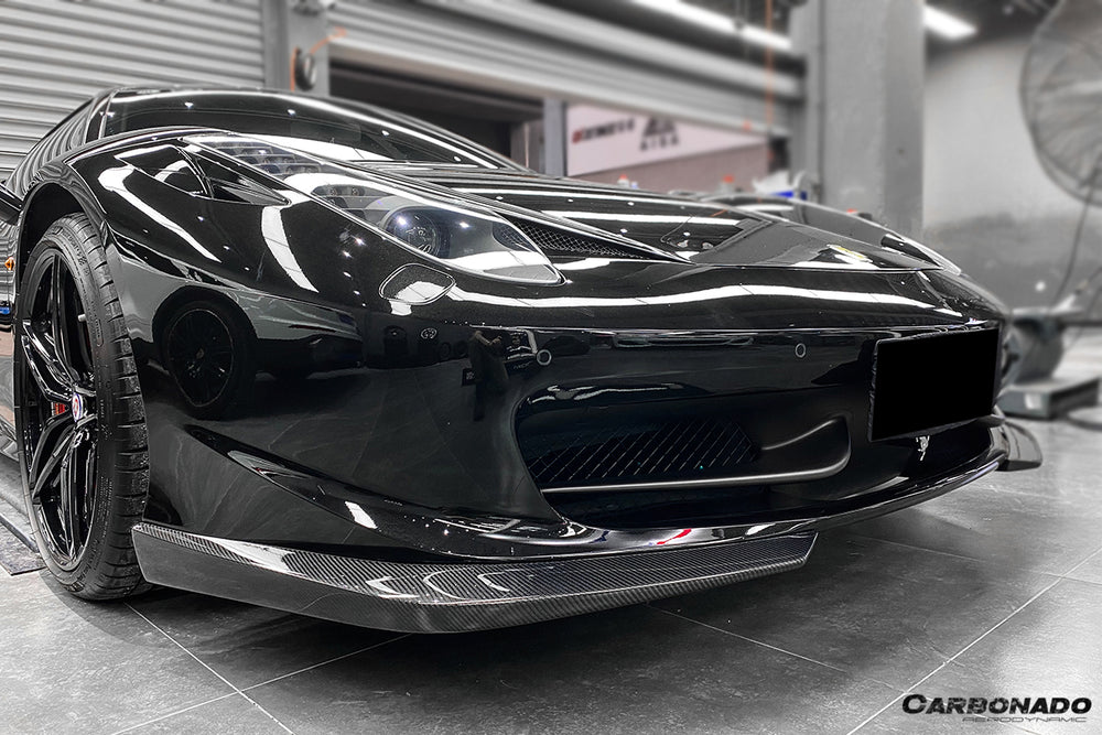 2010-2015 Ferrari 458 Coupe & Spider AP Style Carbon Fiber Front Lip
