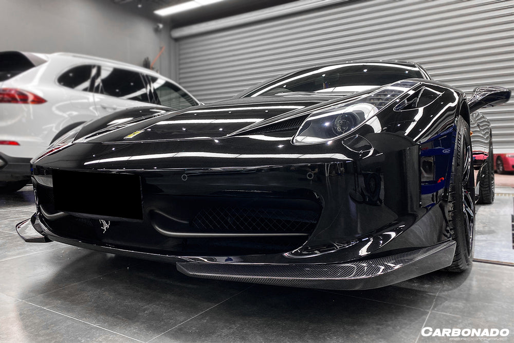 2010-2015 Ferrari 458 Coupe & Spider AP Style Carbon Fiber Front Lip
