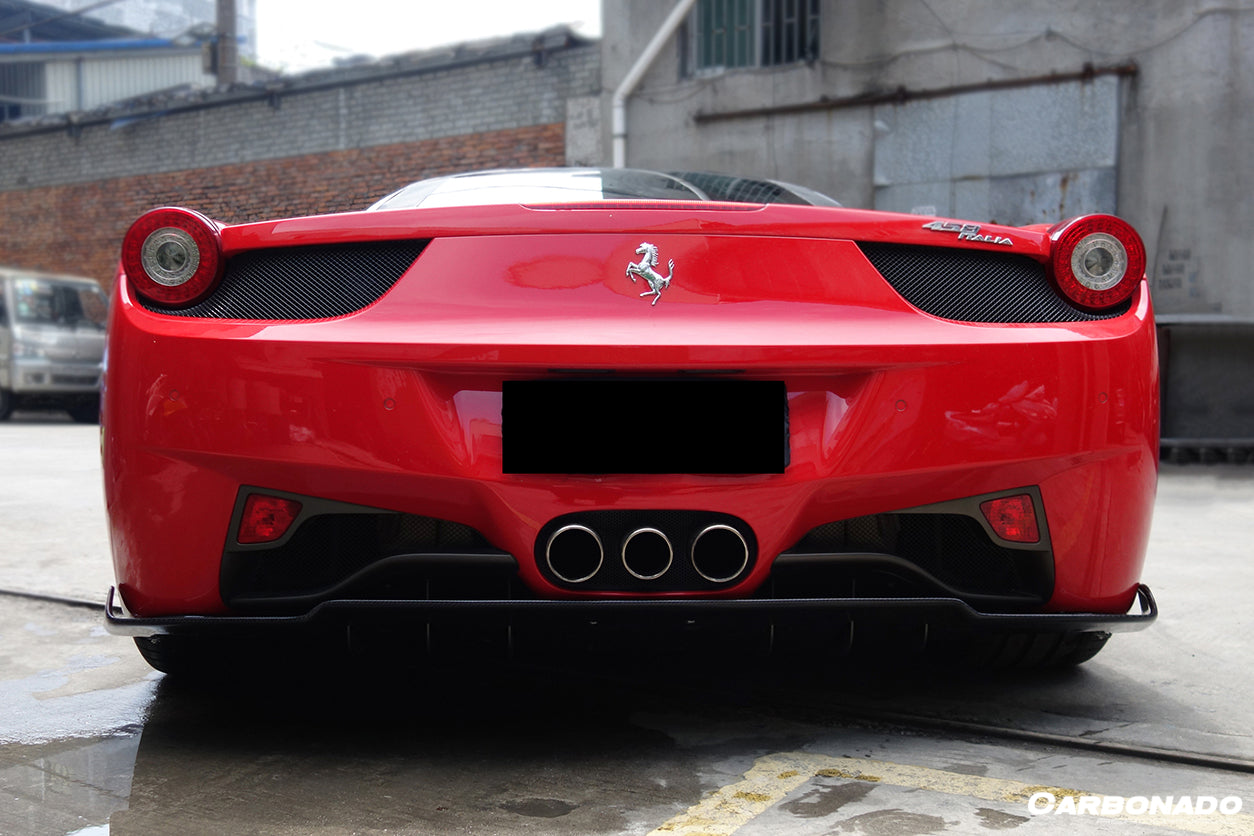 458 Rear Mesh 2010-2015 Ferrari 458 Italia and Spider Carbon Fiber Rear Diffuser Lip ...