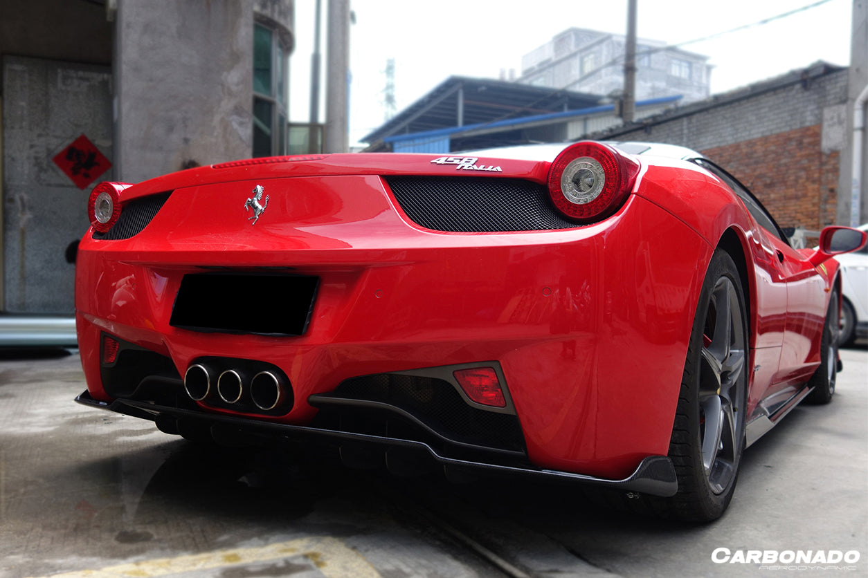 458 Rear Mesh 2010-2015 Ferrari 458 Italia and Spider Carbon Fiber Rear Diffuser Lip ...