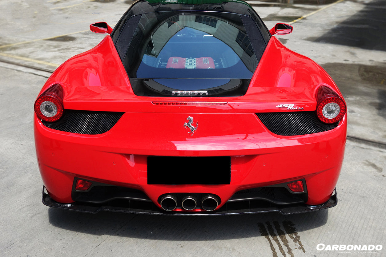 458 Rear Mesh 2010-2015 Ferrari 458 Italia and Spider Carbon Fiber Rear Diffuser Lip ...