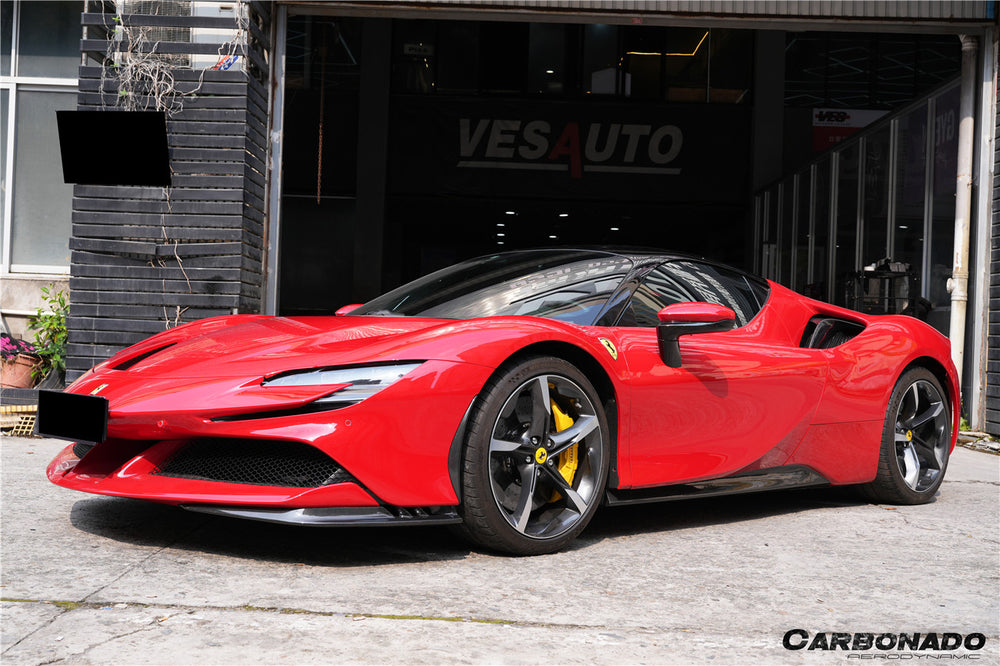 Faldones laterales de fibra de carbono para autoclave estilo OE Ferrari SF90 Stradale 2020 en adelante