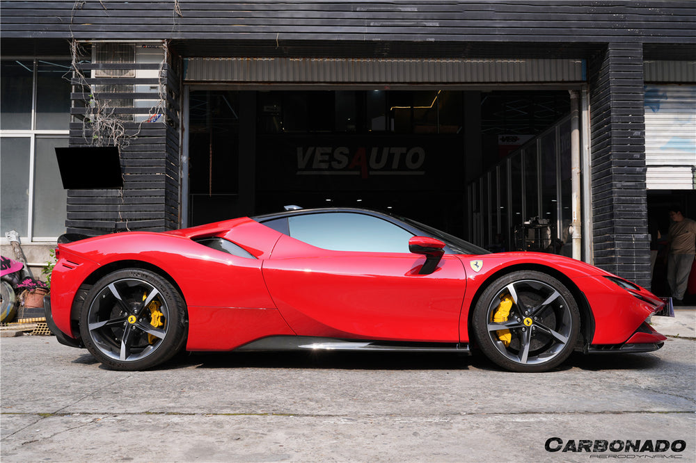 Faldones laterales de fibra de carbono para autoclave estilo OE Ferrari SF90 Stradale 2020 en adelante