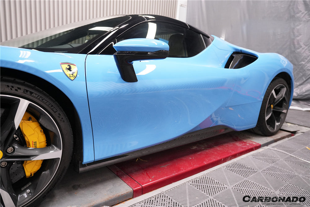 Faldones laterales de fibra de carbono para autoclave estilo OE Ferrari SF90 Stradale 2020 en adelante