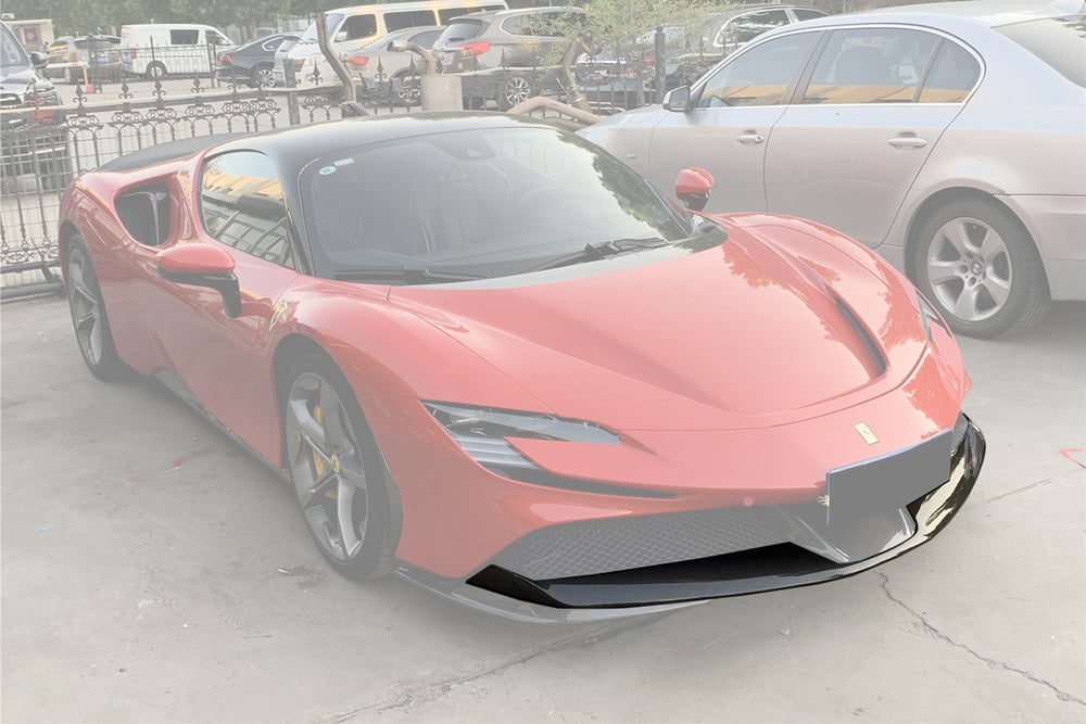 Faldón delantero de fibra de carbono para autoclave estilo OE Ferrari SF90 Stradale 2020 en adelante