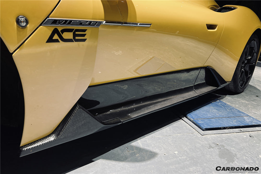 2020-UP Maserati MC20 OE Dry Carbon Fiber Side Skirts