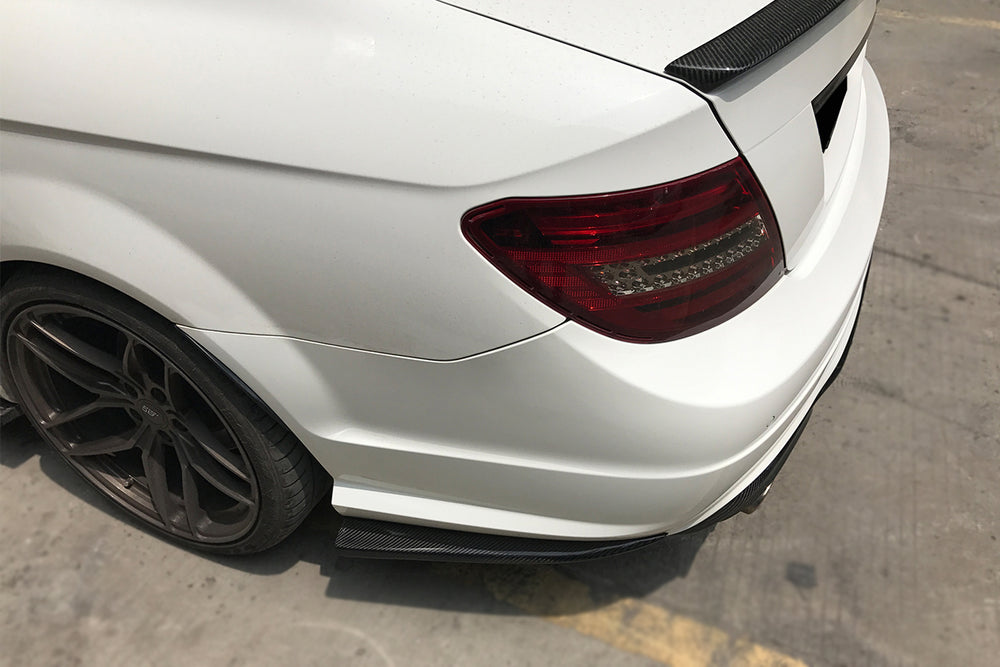 2012-2014 Mercedes Benz W204 C63 AMG RZS Style Carbon Fiber Rear Bumper Caps