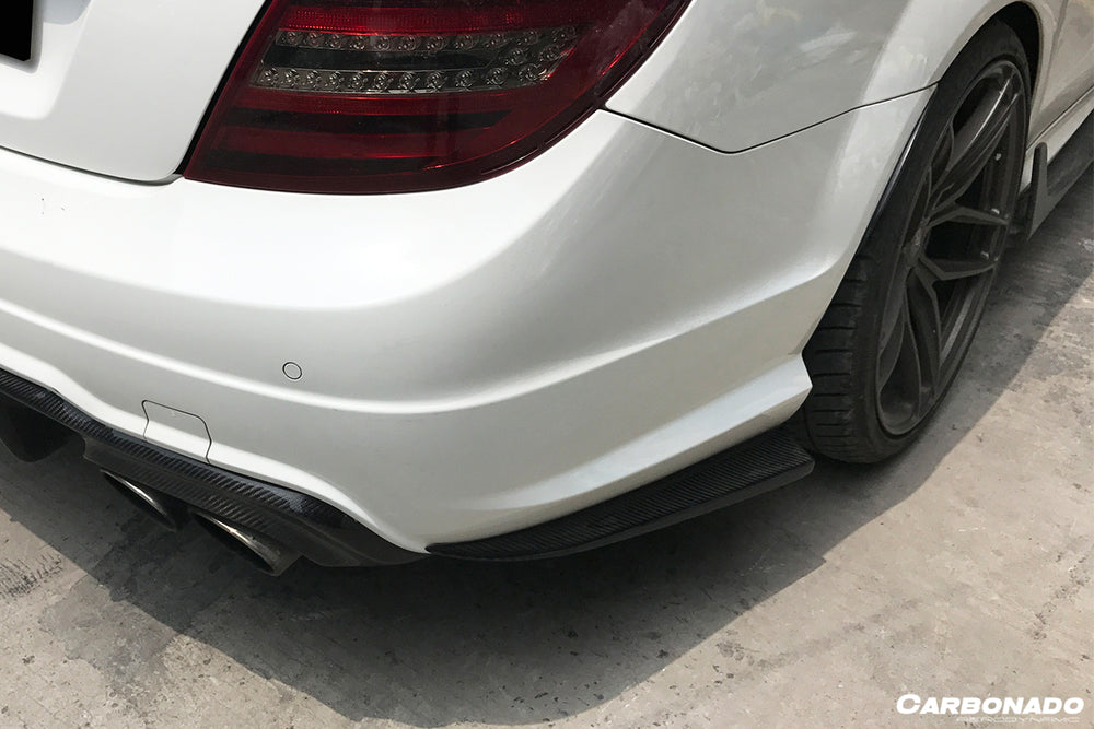 2012-2014 Mercedes Benz W204 C63 AMG RZS Style Carbon Fiber Rear Bumper Caps