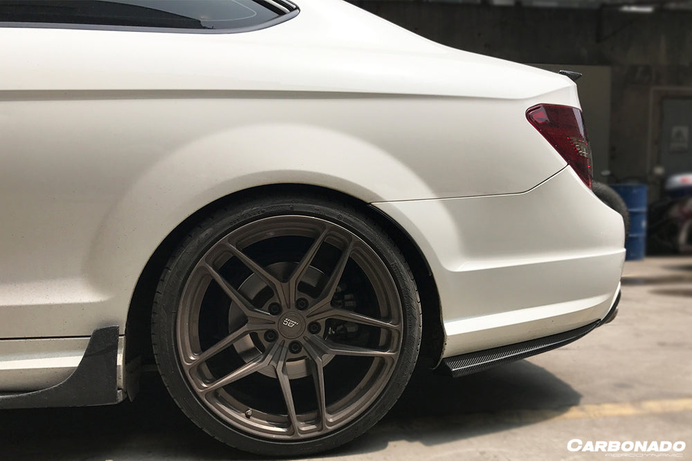 2012-2014 Mercedes Benz W204 C63 AMG RZS Style Carbon Fiber Rear Bumper Caps