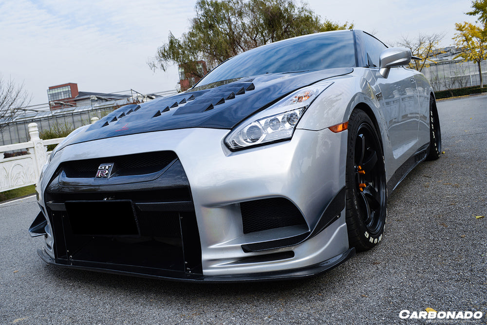 2008-2023 Nissan GTR R35 CBA DBA TPR Style Partial Carbon Fiber Front Bumper - DarwinPRO Aerodynamics