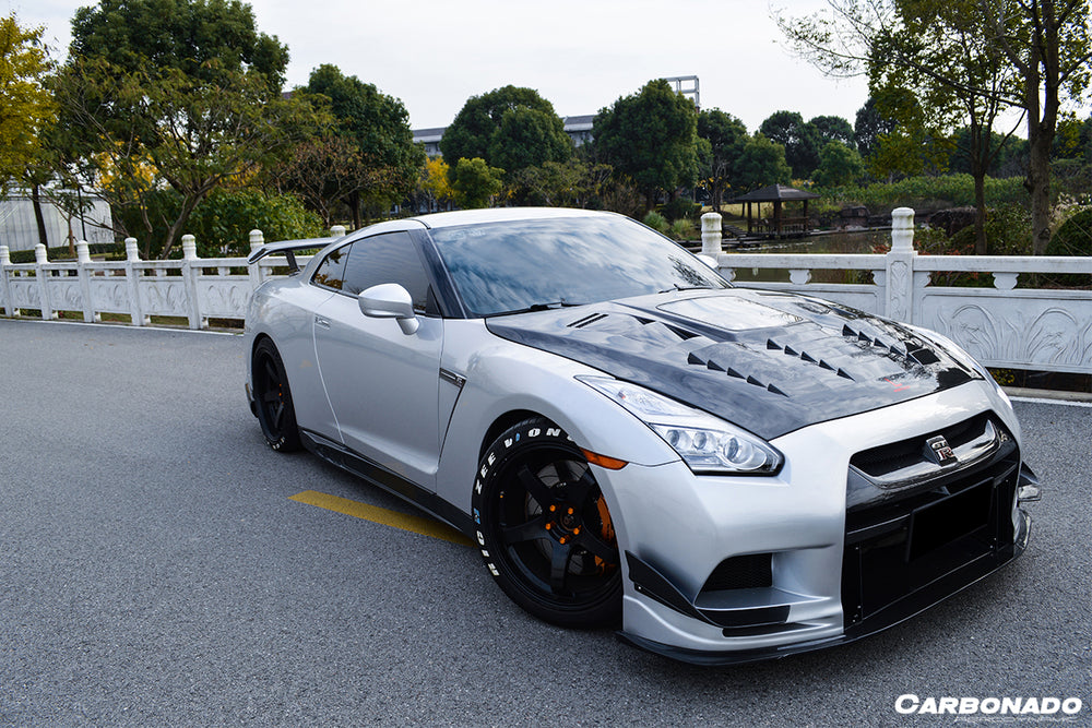 2008-2023 Nissan GTR R35 CBA DBA TPR Style Partial Carbon Fiber Front Bumper - DarwinPRO Aerodynamics