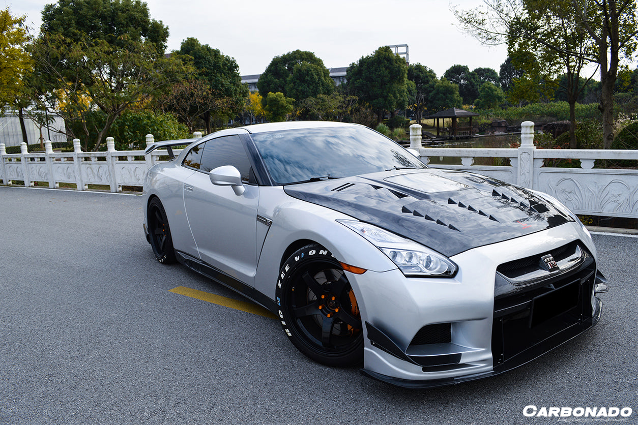 2008-2023 Nissan GTR R35 CBA DBA TPR Style Partial Carbon Fiber Front Bumper - DarwinPRO Aerodynamics