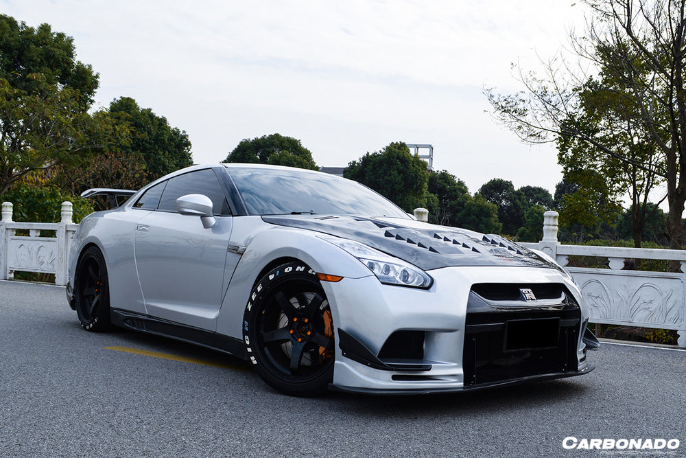 2008-2023 Nissan GTR R35 CBA DBA TPR Style Partial Carbon Fiber Front Bumper - DarwinPRO Aerodynamics