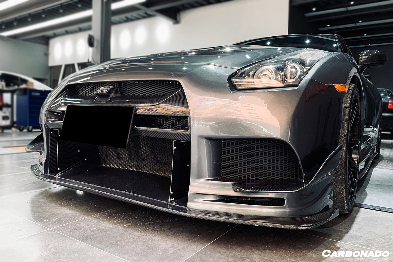 2008-2023 Nissan GTR R35 CBA DBA TPR Style Partial Carbon Fiber Front Bumper - DarwinPRO Aerodynamics