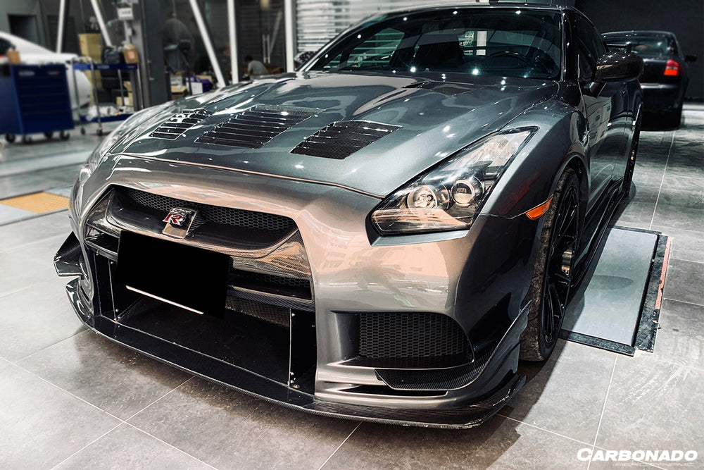 2008-2023 Nissan GTR R35 CBA DBA TPR Style Partial Carbon Fiber Front Bumper - DarwinPRO Aerodynamics
