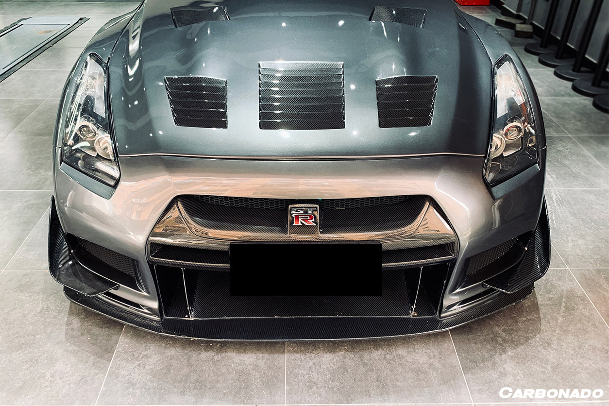 2008-2023 Nissan GTR R35 CBA DBA TPR Style Partial Carbon Fiber Front Bumper - DarwinPRO Aerodynamics