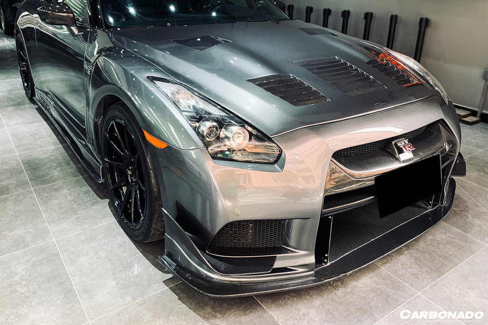 2008-2023 Nissan GTR R35 CBA DBA TPR Style Partial Carbon Fiber Front Bumper - DarwinPRO Aerodynamics